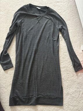 Daily Ritual Striped Long Sleeve Knit Dress- Black & White Stripe